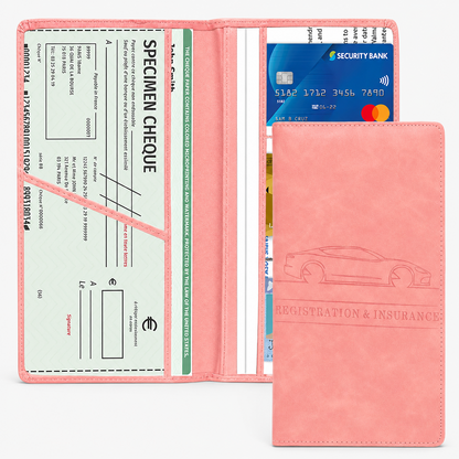 PU Car Registration Insurance Card and Driver License Document Holder