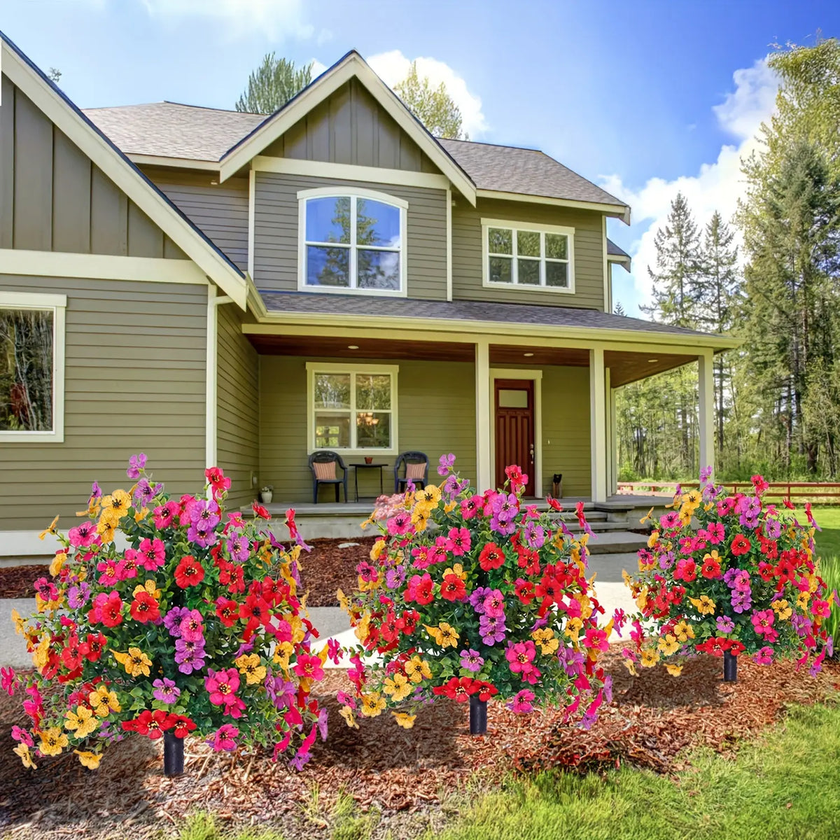 Artificial Daisy Flowers with Eucalyptus Leaves Home Garden Decor