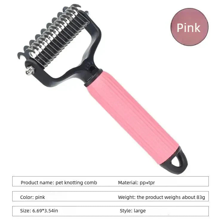 Double Sided Dog Detangling Comb for Shedding and Matted Hair