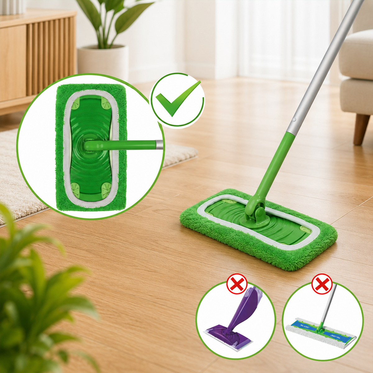 8PCS Reusable Microfiber Mop Replacement Pads