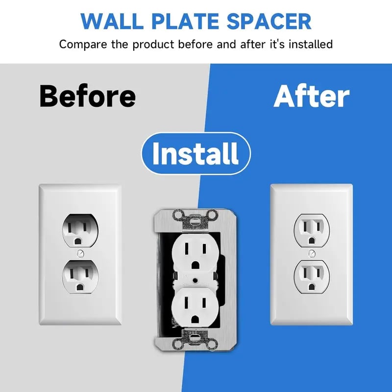Metal Wall Plate Outlet Spacers | Electrical Device Leveling Shims