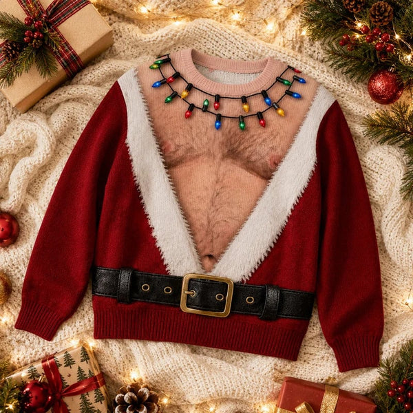 🎅 Funny Santa Christmas Long Sleeve Shirt | Novelty Holiday Party Top