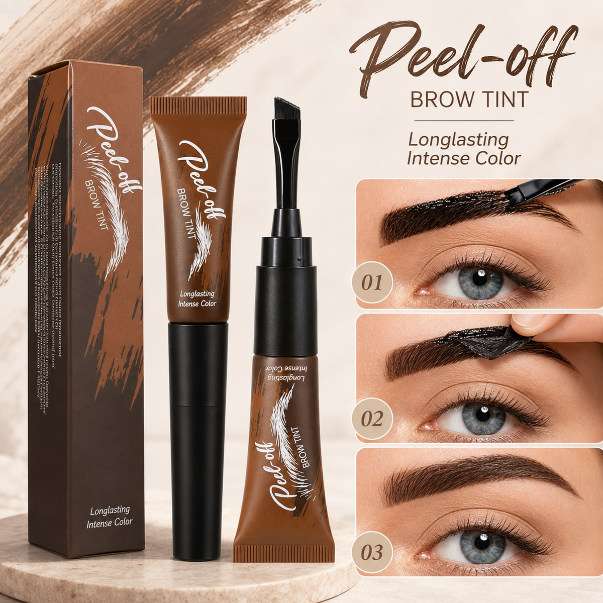 5-Color Waterproof Eyebrow Tint for Precise & Long-Lasting Brows