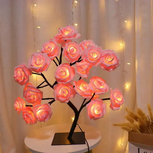 Rose Shaped USB Powered Table Lamp Night Light for Bedroom