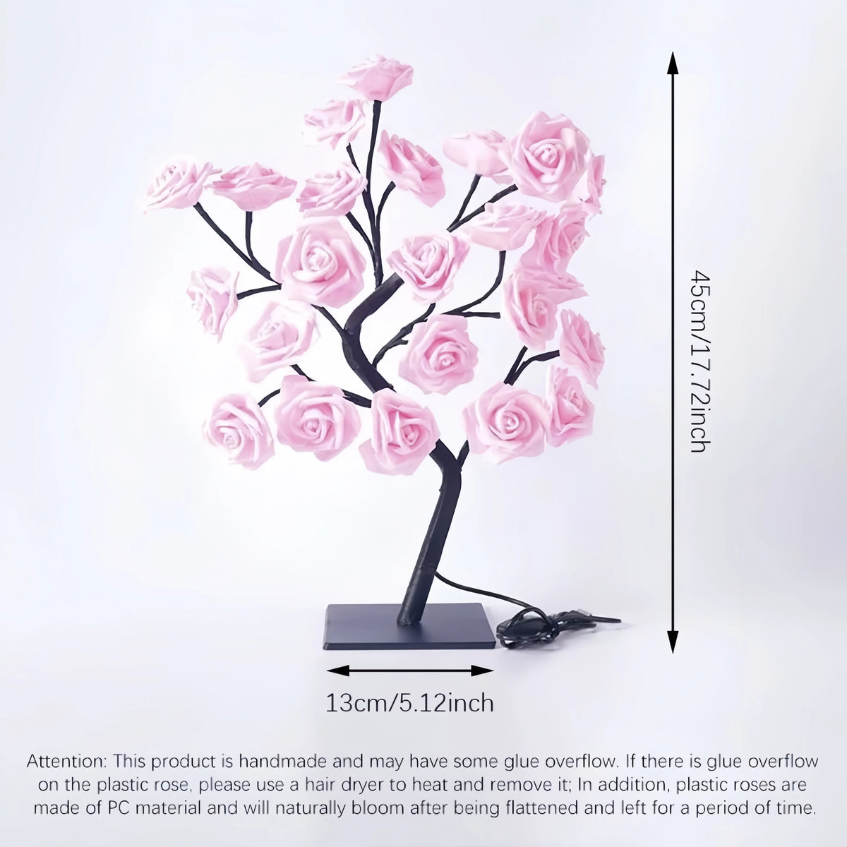 Rose Shaped USB Powered Table Lamp Night Light for Bedroom