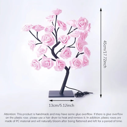 Rose Shaped USB Powered Table Lamp Night Light for Bedroom