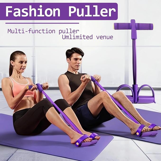 Multifunction Pedal Resistance Band Trainer 8 Tube Full Body Fitness Exercise Equipment