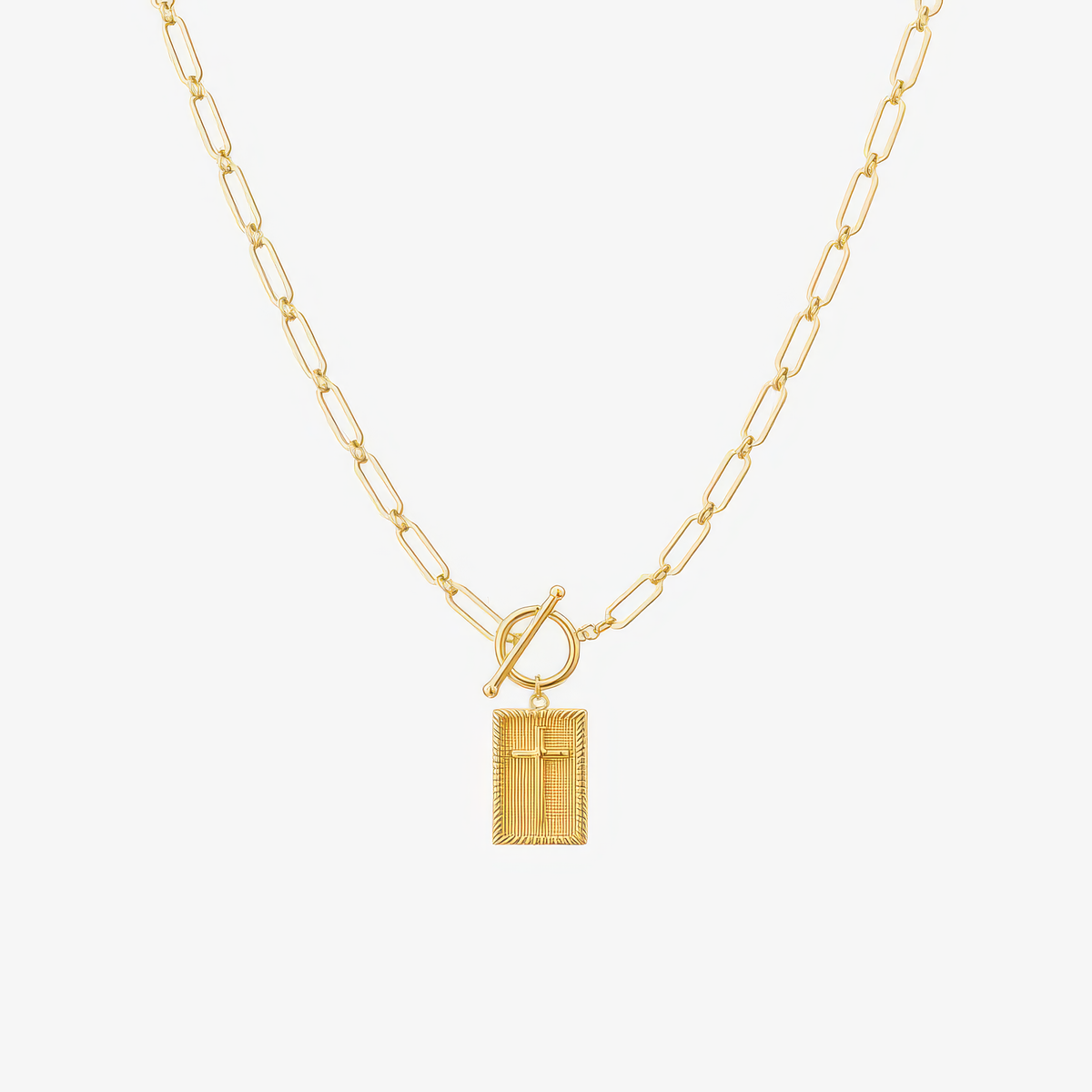 The Eternal Cross Pendant Necklace - 14k Gold Plated Stainless Steel