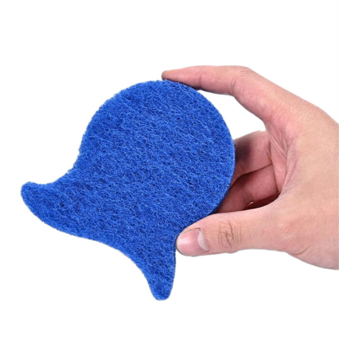 Six IndigoPetco.com laundry pet hair removal fish catchers in blue, designed to trap pet hair during washing.