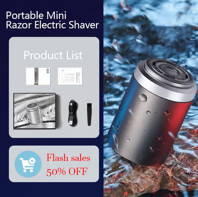 Powerful Mini Electric Shaver with Digital Display for Travel and Daily Use