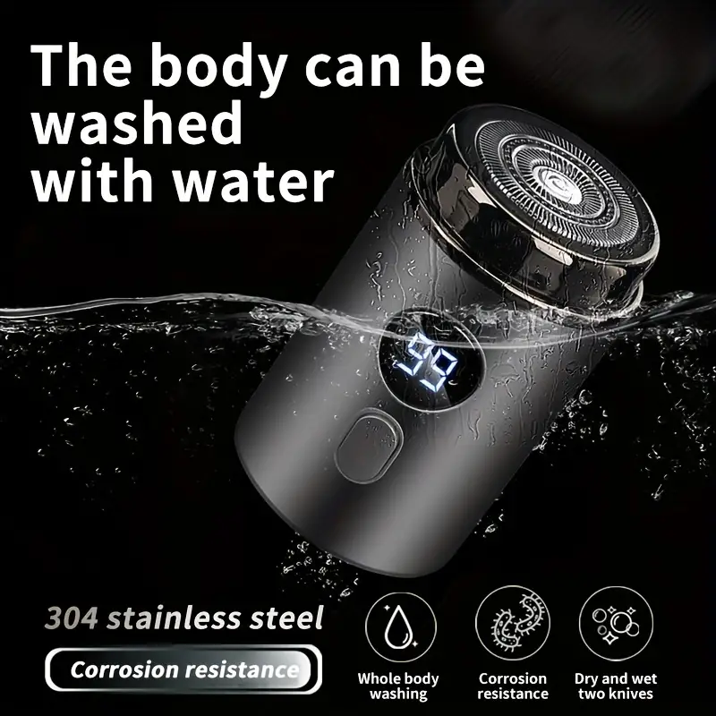 Powerful Mini Electric Shaver with Digital Display for Travel and Daily Use