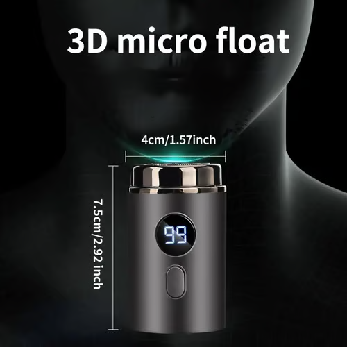 Powerful Mini Electric Shaver with Digital Display for Travel and Daily Use