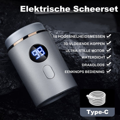 Powerful Mini Electric Shaver with Digital Display for Travel and Daily Use