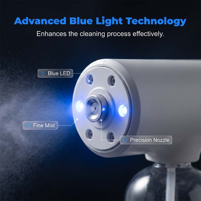 📢📢57% OFF !! ⏰ Cordless Nano Atomizer – Touchless Disinfecting, Blue Light – For Home, Office & Car 🏠