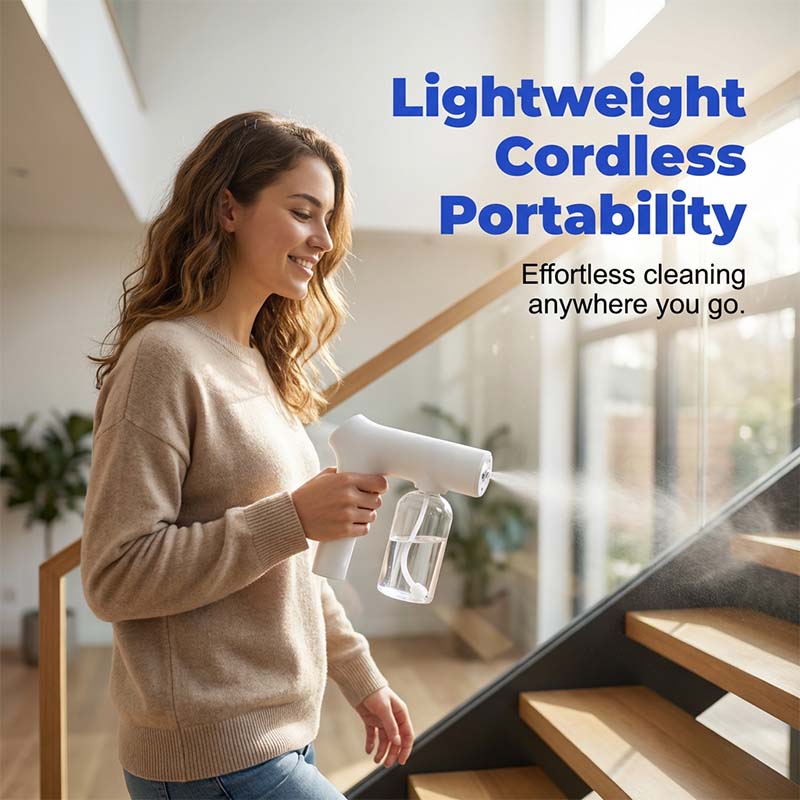 📢📢57% OFF !! ⏰ Cordless Nano Atomizer – Touchless Disinfecting, Blue Light – For Home, Office & Car 🏠