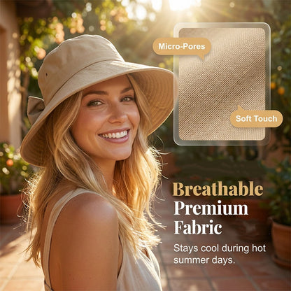👒 Women’s Bowknot Wide Brim Foldable Sun Hat for 360° Sun Protection
