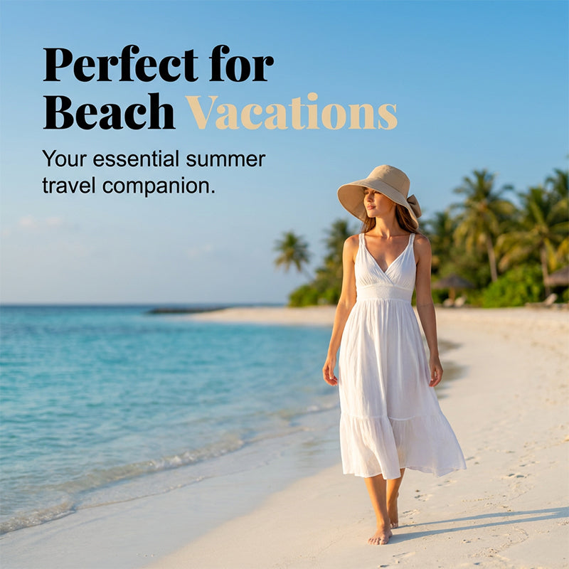 👒 Women’s Bowknot Wide Brim Foldable Sun Hat for 360° Sun Protection