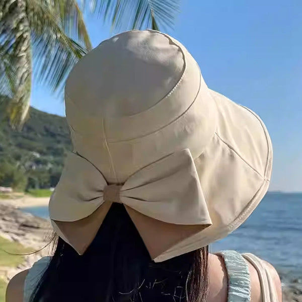 👒 Women’s Bowknot Wide Brim Foldable Sun Hat for 360° Sun Protection