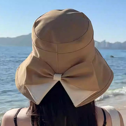 👒 Women’s Bowknot Wide Brim Foldable Sun Hat for 360° Sun Protection
