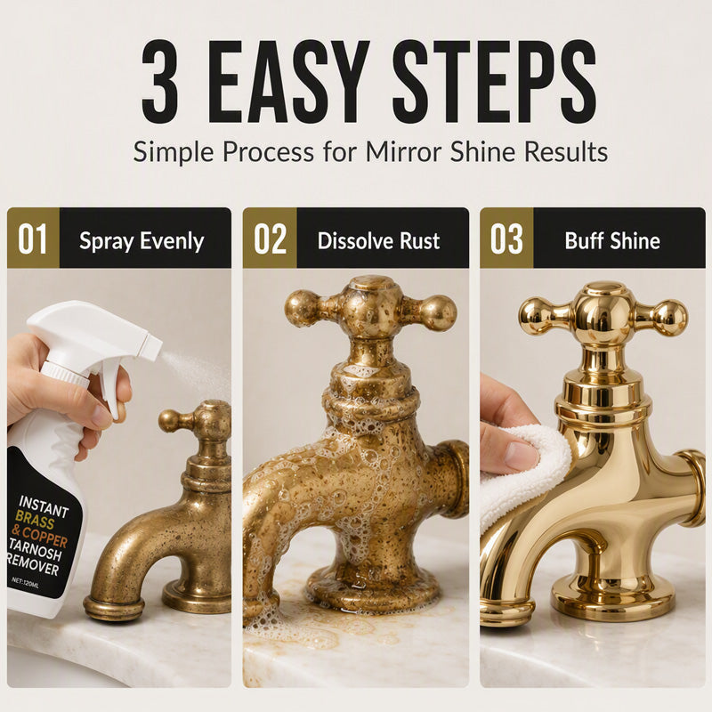 Instant Brass Tarnish Remover Spray for Fast Shine Restoration