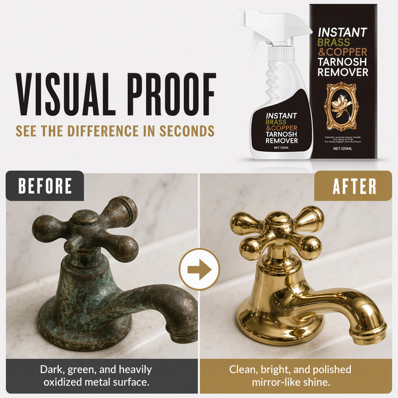 Instant Brass Tarnish Remover Spray for Fast Shine Restoration
