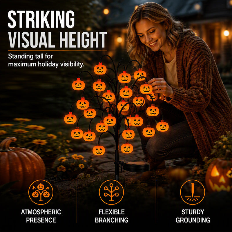 Waterproof Halloween Pumpkin Solar Branch String Lights
