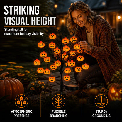 Waterproof Halloween Pumpkin Solar Branch String Lights