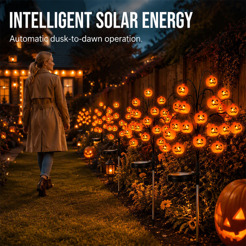 Waterproof Halloween Pumpkin Solar Branch String Lights
