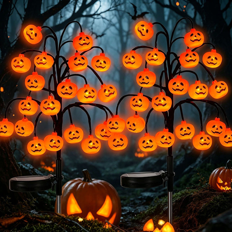 Waterproof Halloween Pumpkin Solar Branch String Lights