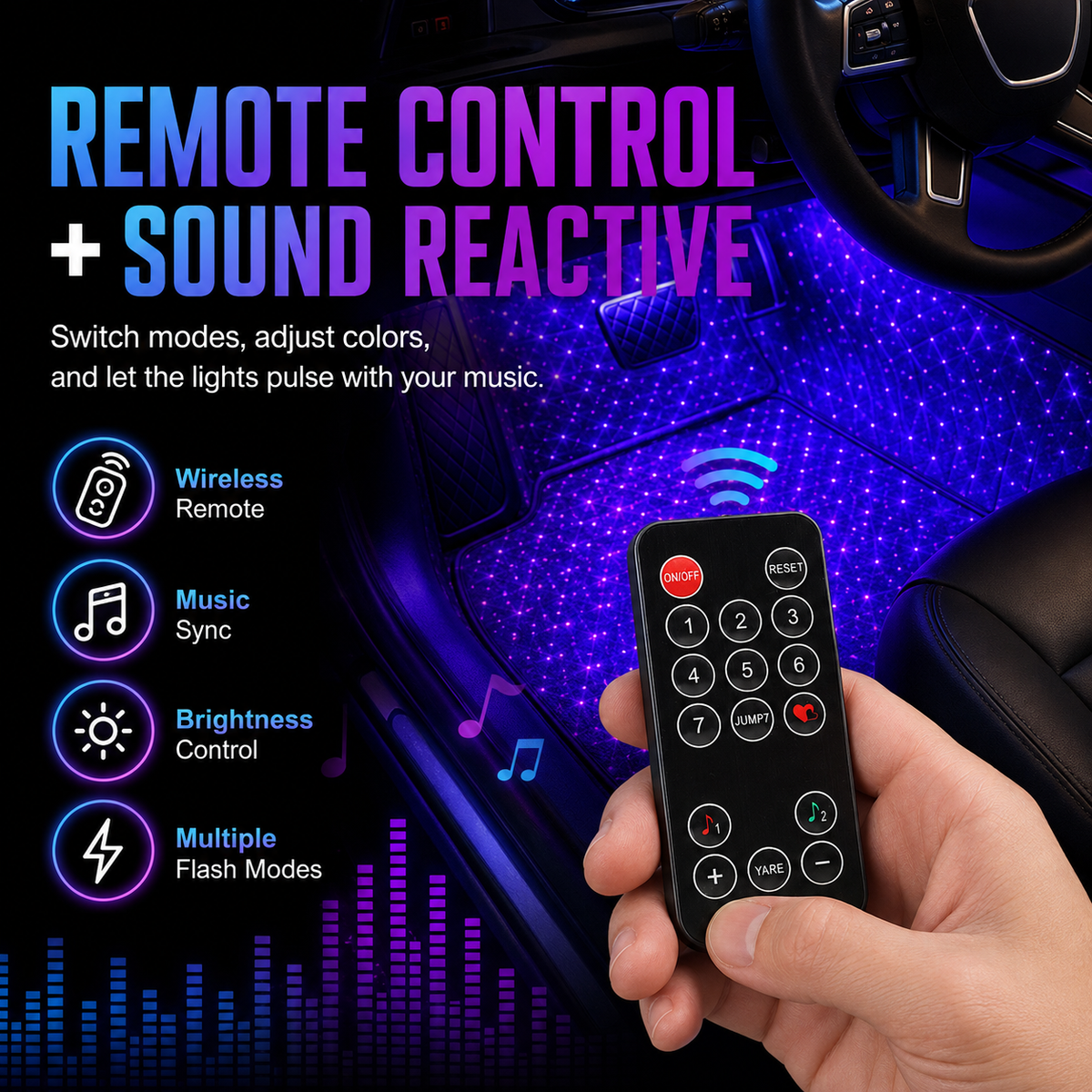 RGB Car Footwell Star Light - Create a Starry Atmosphere Inside Your Car ✨🚗